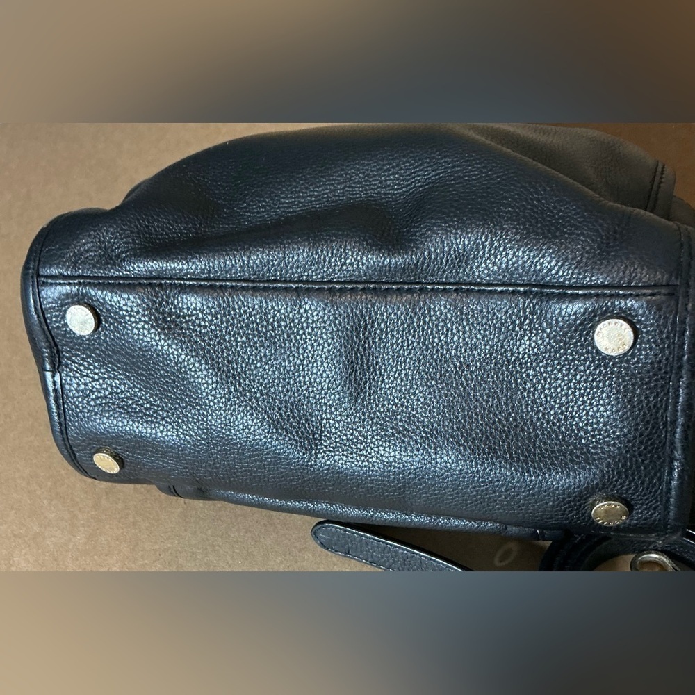 Y2K Vintage 90s,Michael Kors Black Leather Satchel with Gold Logo - Picture 11 of 14